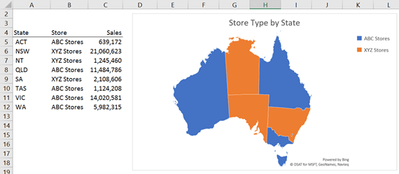 Map Chart Excel 2016 Llcgawer