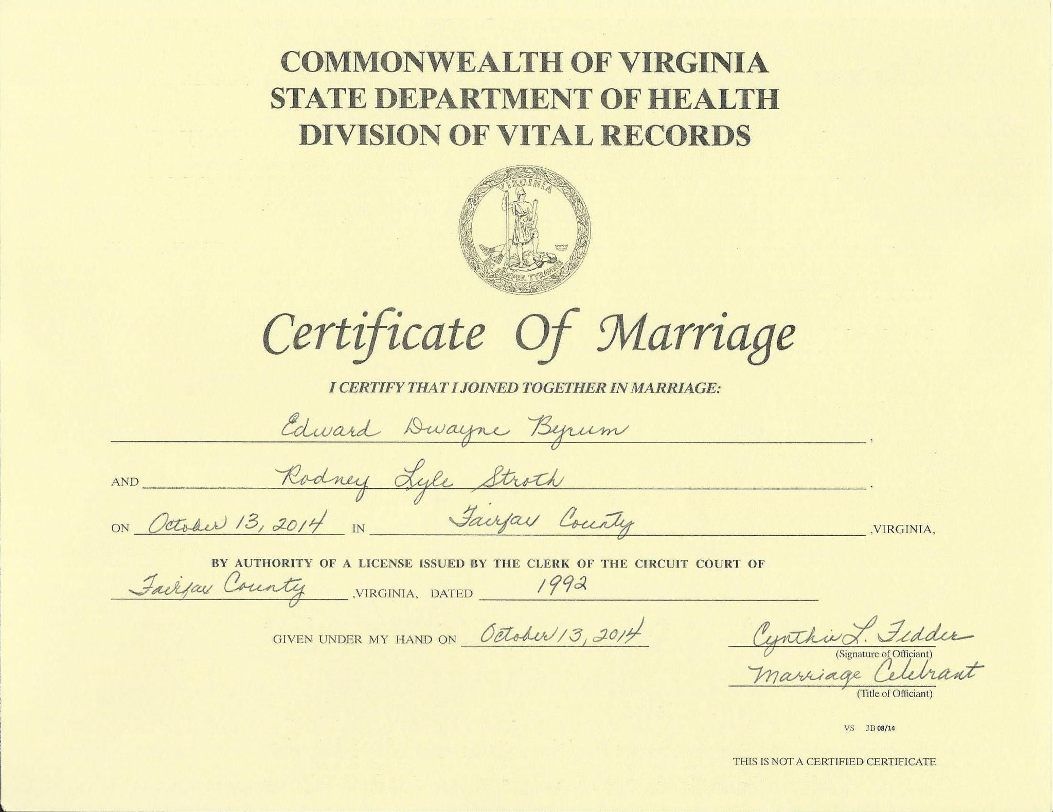 Marriage License Vs Certificate