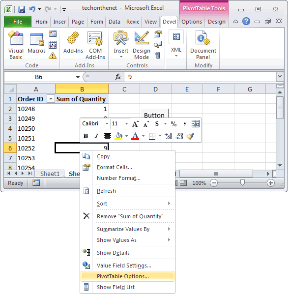 Ms Excel 2010 Refresh Multiple Pivot Tables With A Button