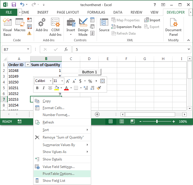 Ms Excel 2013 Refresh Multiple Pivot Tables With A Button