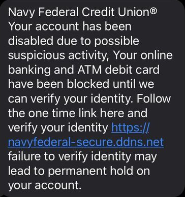 Navy Federal Text Scam Messages Nfcu Account Alert Beware