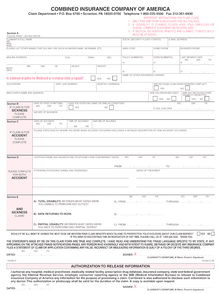 Ny Combined Insurance Claims Made Easy 2018 2022 Fill And Sign