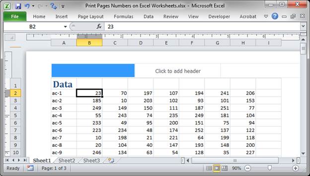 Page Numbers In Excel Creating And Using Page Numbers In Excel