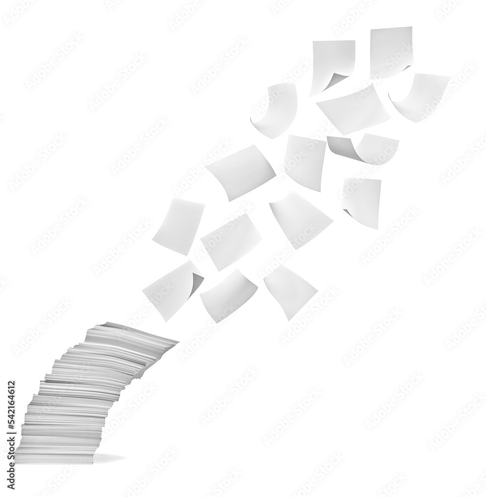 Paper Stack Flying Wind Document Business Pile Office Paperwork File