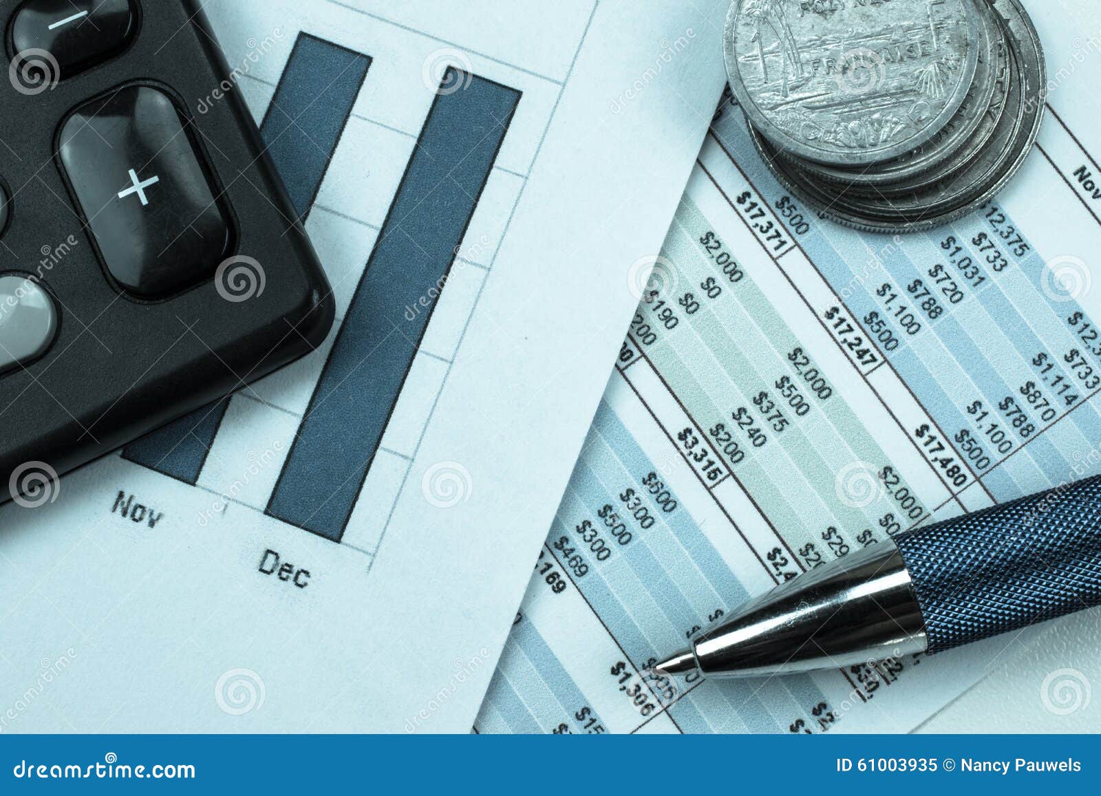 Paperwork Money Management Calculating Income And Expenses Stock