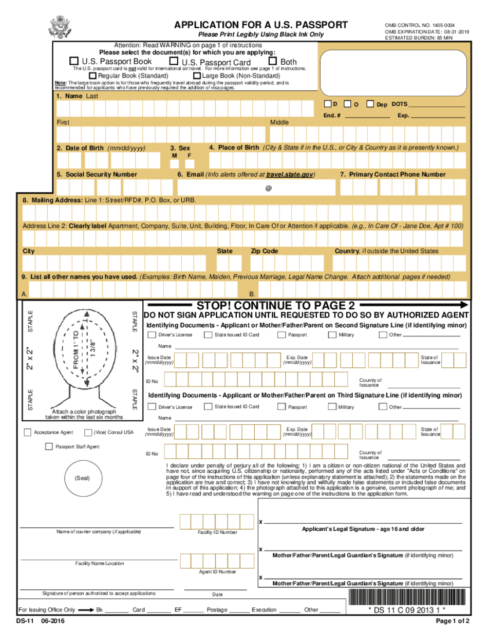 Passport Application Fillable Printable Online Pdf Sample Passportapplicationform Net