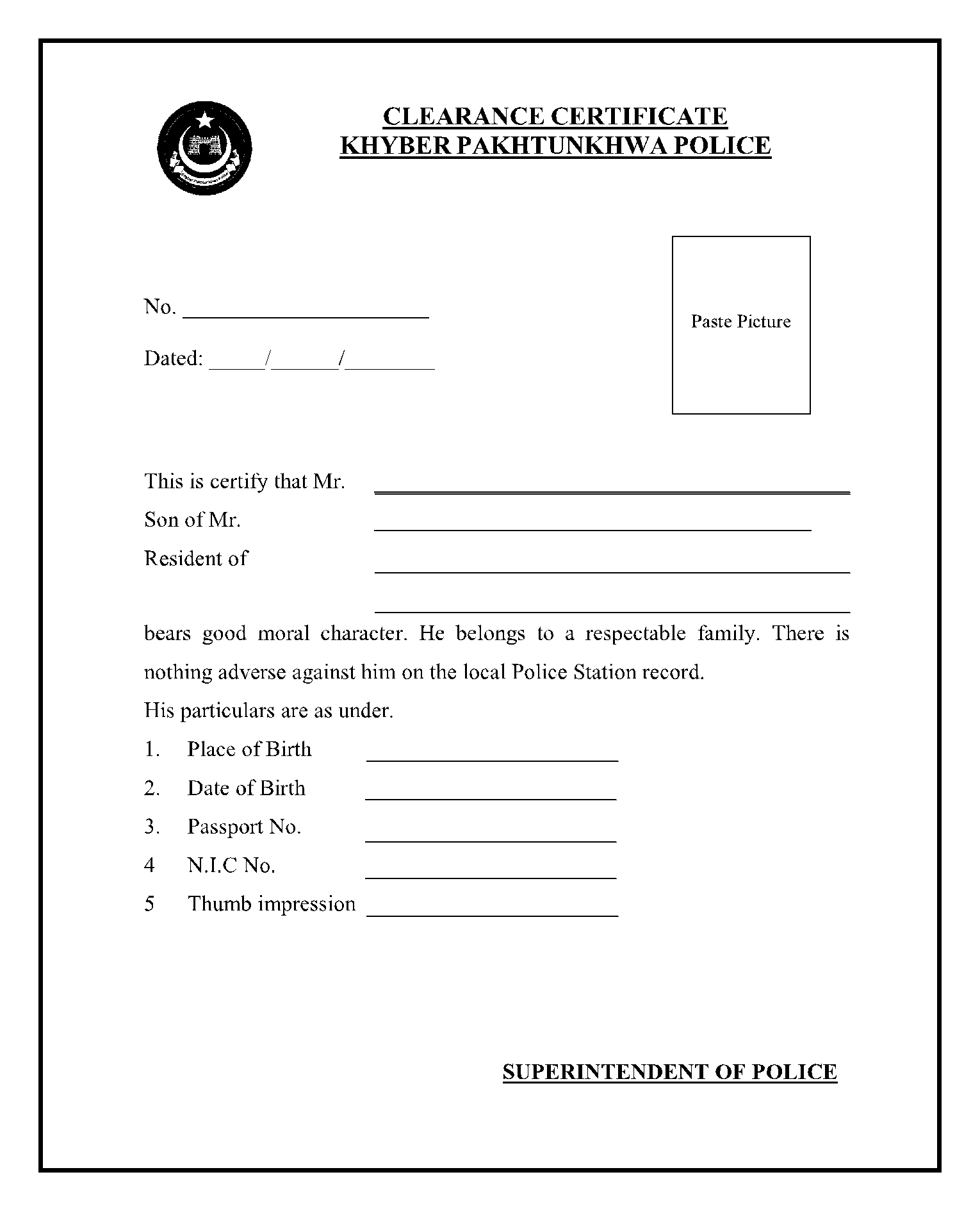 Police Form