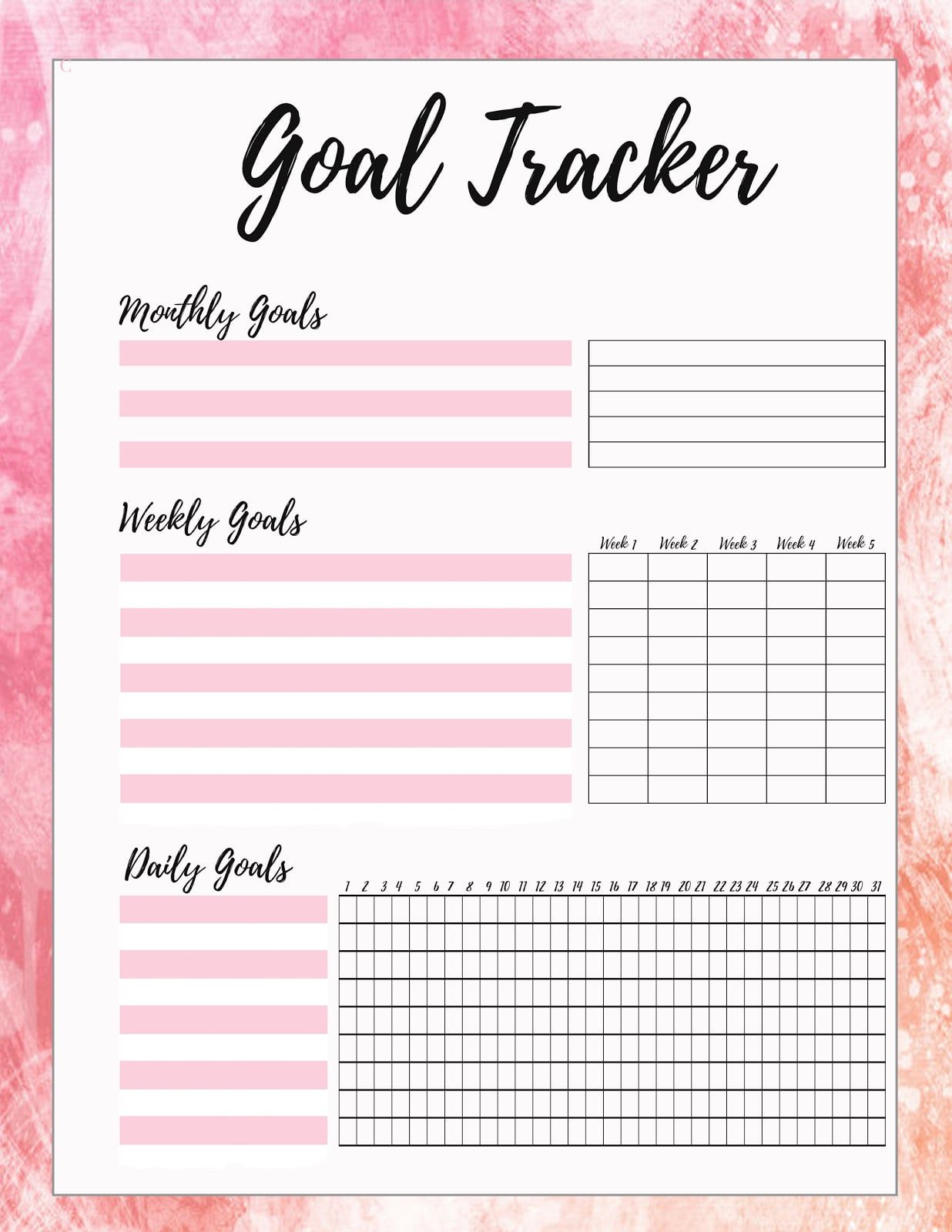 Powerful Personal Goals Tracker Google Sheets Template