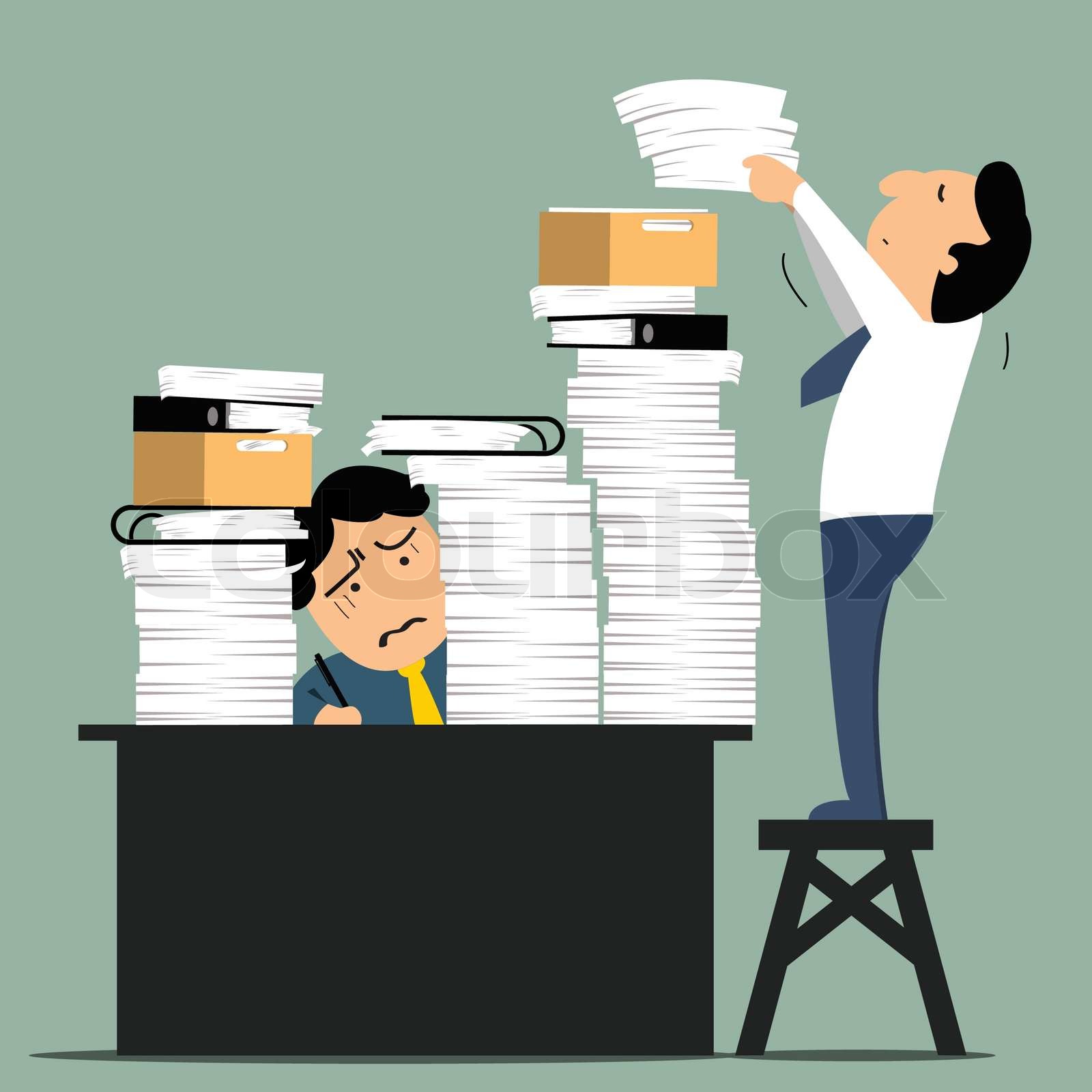 Premium Vector Work Overload Concept Tired Office Worker Gets New