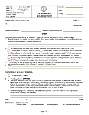 Printable Expungement Forms New York