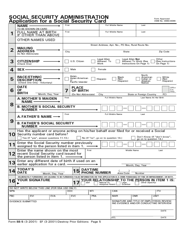 Printable Forms For Ssi Printable Forms Free Online