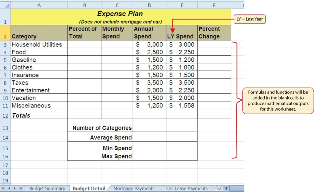 Printable List Of Excel Math Formulas