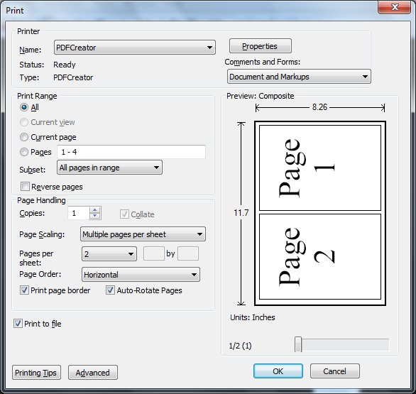 Printing Multiple Pages On One Sheet