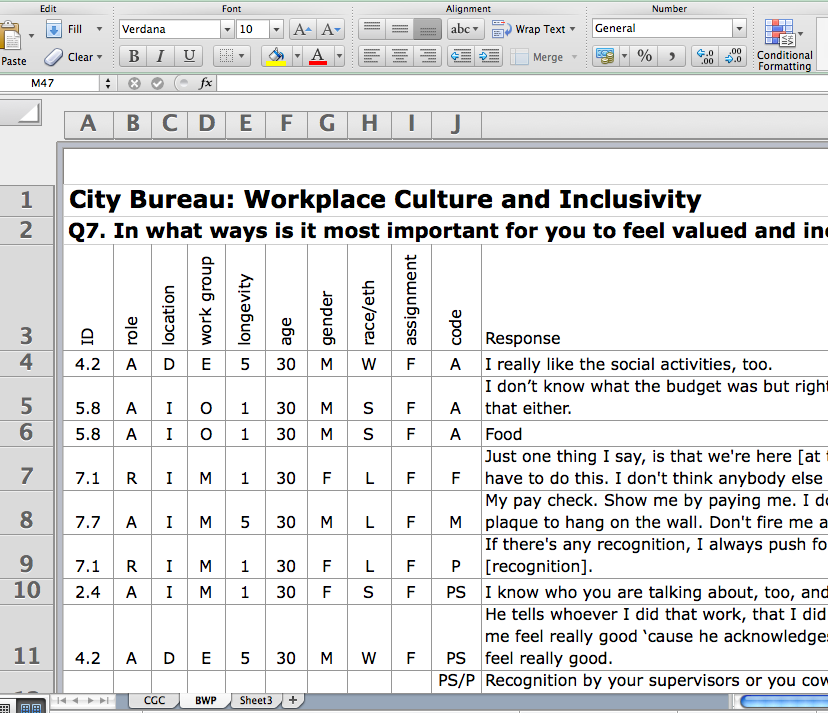 Qualitative Data Coding Excel Template