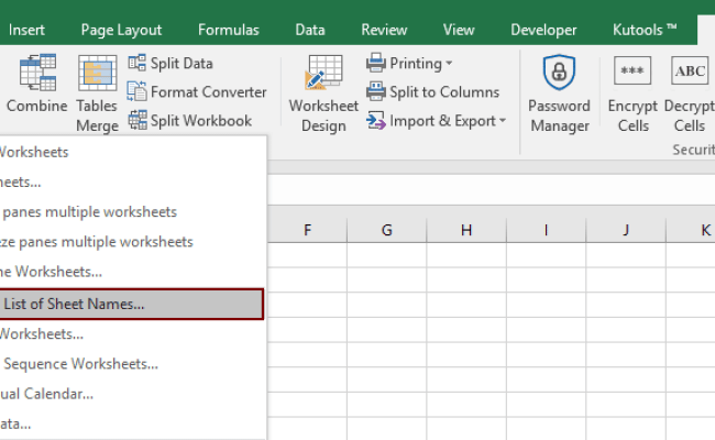 Quickly List All Worksheet Names With Hyperlinks As Table Of Contents