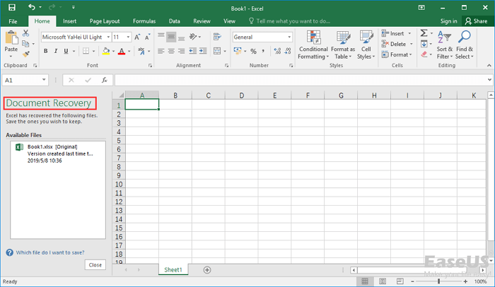 Recover Unsaved Lost Excel Document With 3 Free Methods Easeus