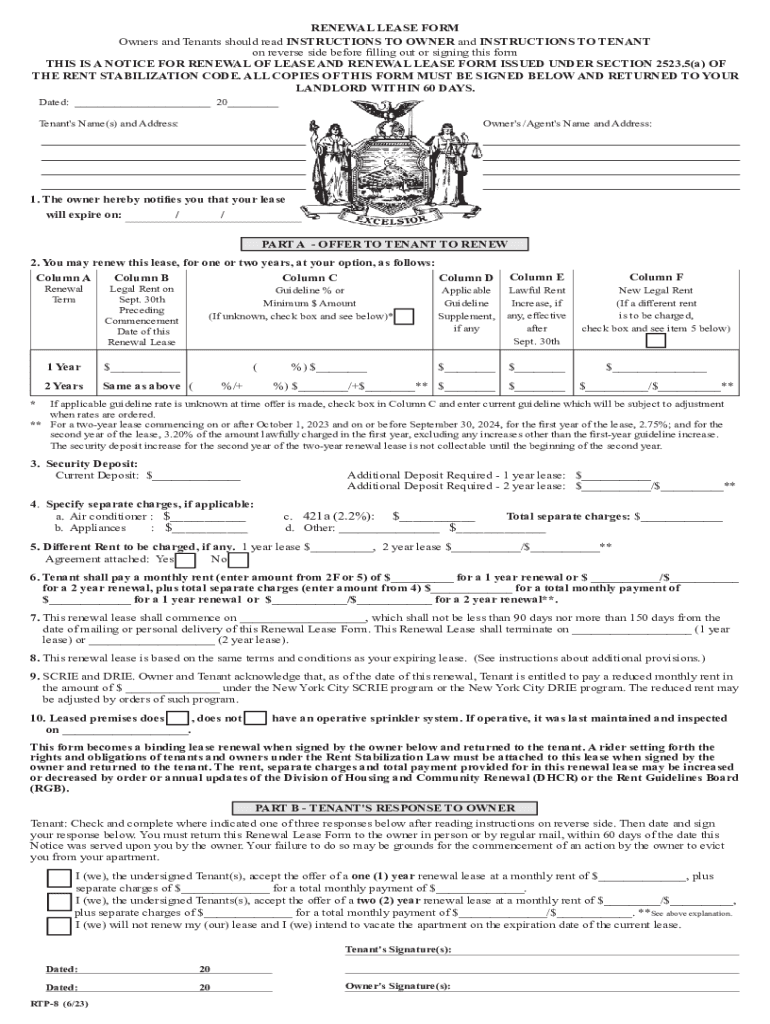 Renewal Lease Form Nyc Fill Out Printable Pdf Forms Online