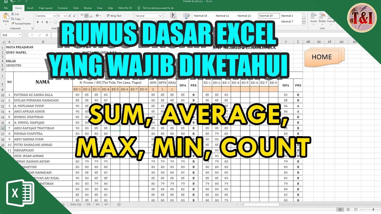 Rumus Dasar Sum Average Max Min Pada Excel How To Use A Sum Average Max Min Basic Forum In Riset