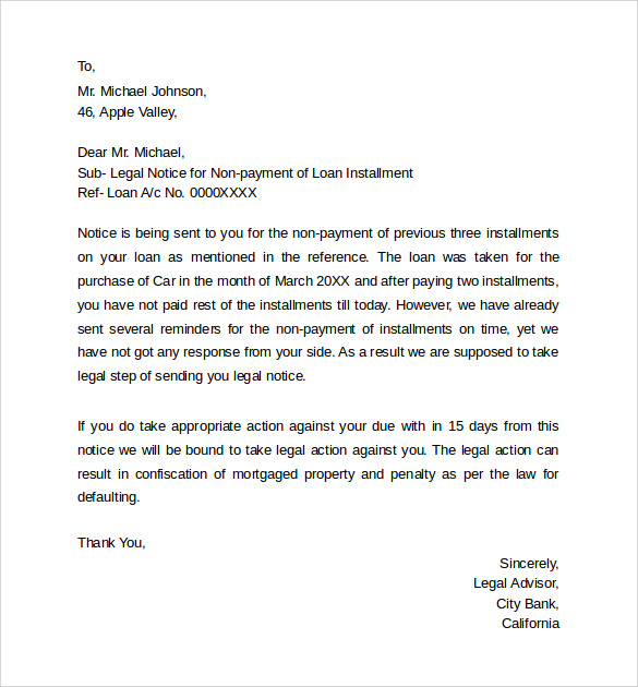 Sample Legal Letter