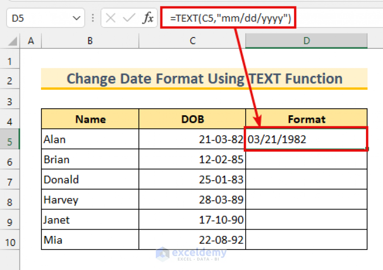 Set Date Format In Excel Formula Printable Templates Free