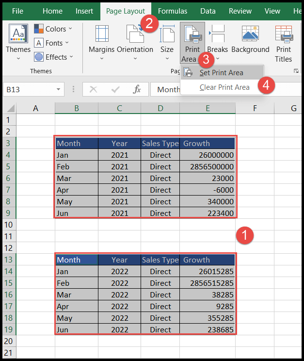 Set Print Area Excel Tutorial