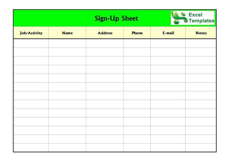 Sign In Sheet Templates Word Excel Fomats