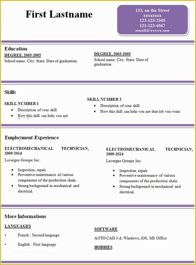 Simple Resume Template 46 Free Samples Examples Format Download