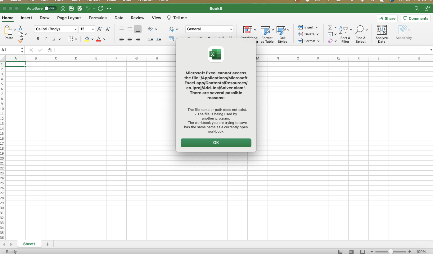 Solver Wont Add In Excel On Macbook Microsoft Community