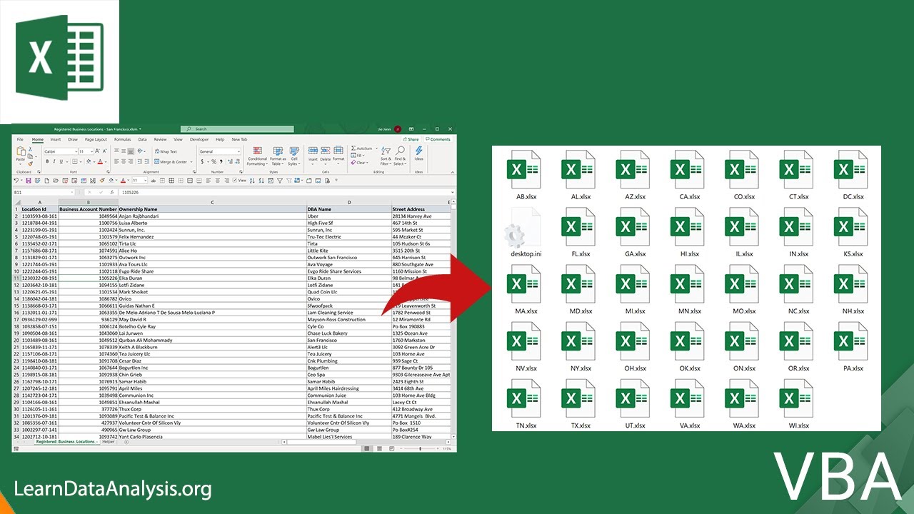 Split Excel Sheet Into Multiple Files By Column Value