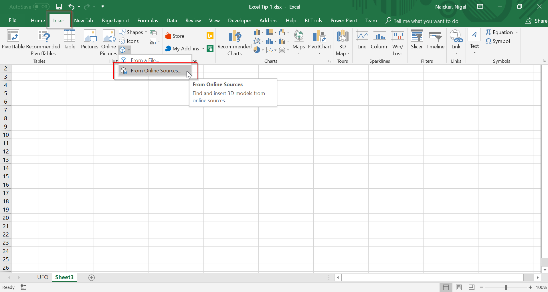 Spreadsheet Model Excel Within Inserting 3D Models Into An Excel