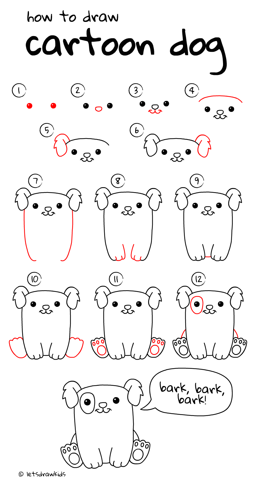 Steps To Draw A Dog