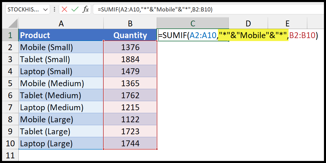 Sum And Sumif Formulas In Excel Youtube