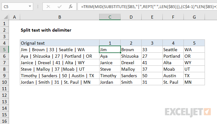 Textsplit Function In Excel Split Text Strings By Delimiter