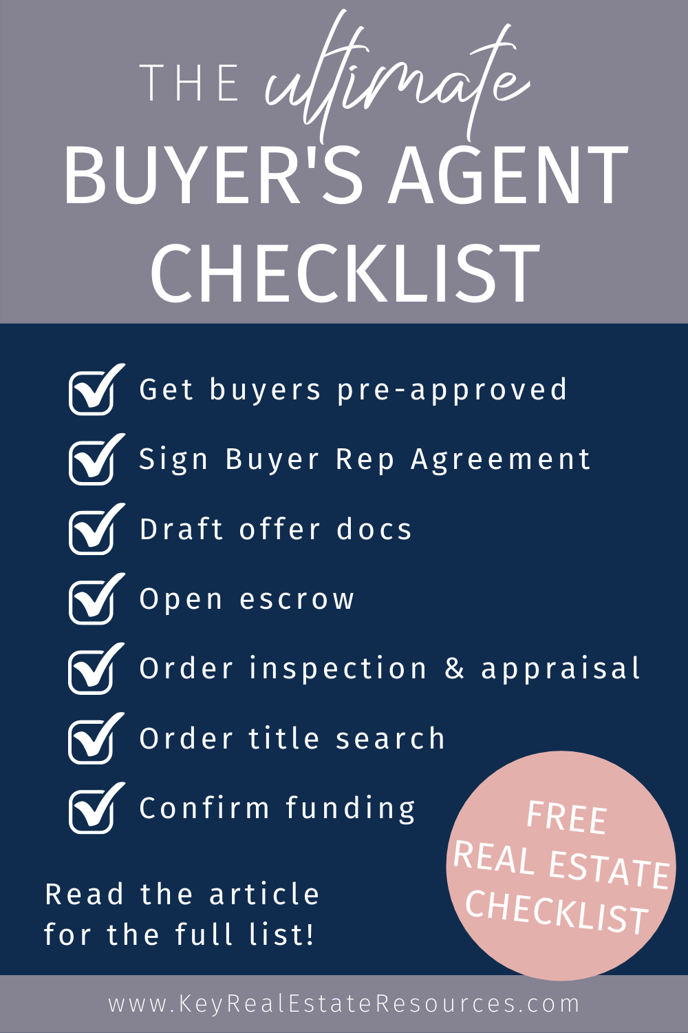 The Ultimate Buyer S Agent Checklist Key Real Estate Resourceskey