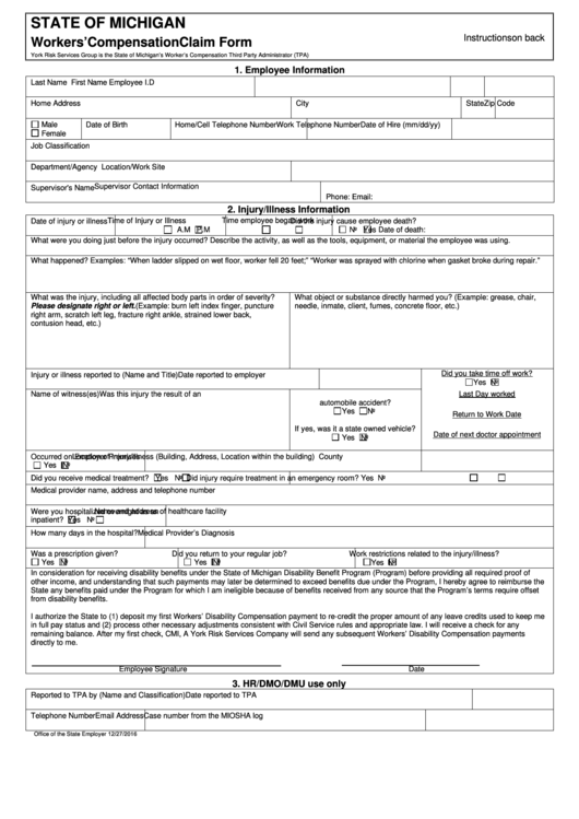 Top 13 Michigan Workers Compensation Forms And Templates Free To