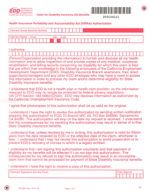 Top Edd Disability Claim Form Templates Free To Download In Pdf Format