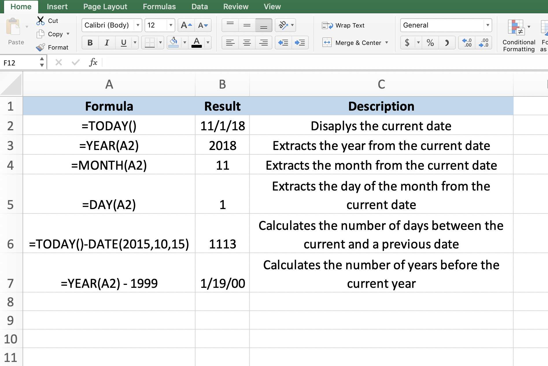 Use Today Amp 39 S Date Within Worksheet Calculations In Excel