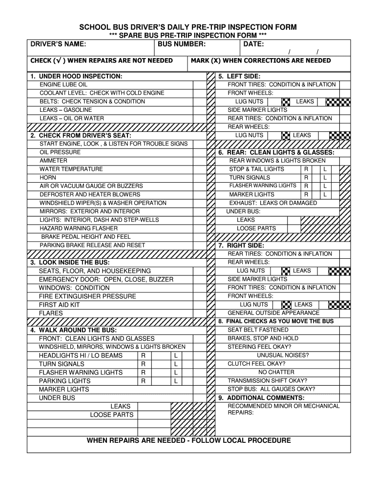 Utah Daily Pre Trip Inspection Fill Out Sign Online And Download Pdf