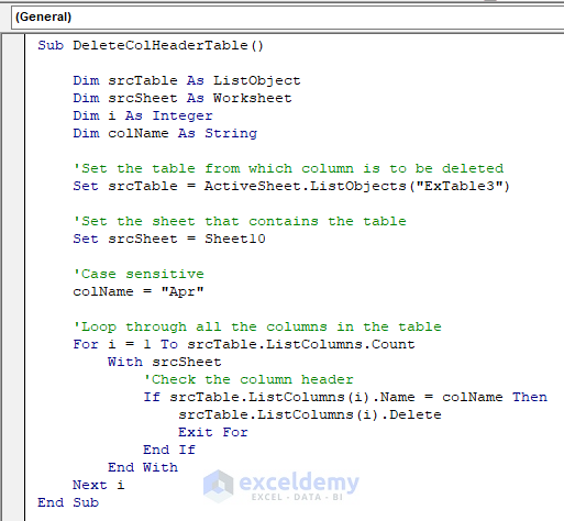 Vba Delete Column Top 4 Methods To Delete Excel Columns Using Vba