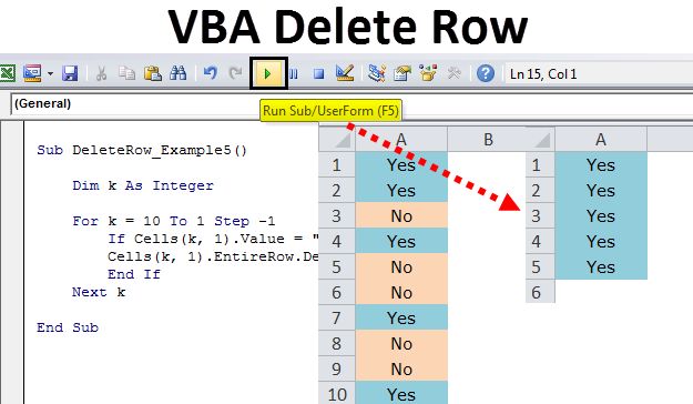 Vba Delete Rows Examples To Delete Excel Rows Using Vba