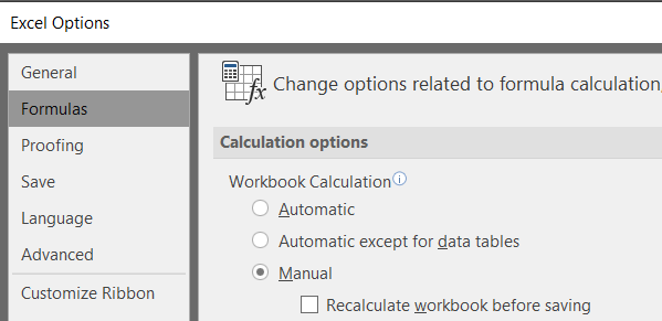 Vba How To Stop Automatic Recalculation In Excel Stack Overflow