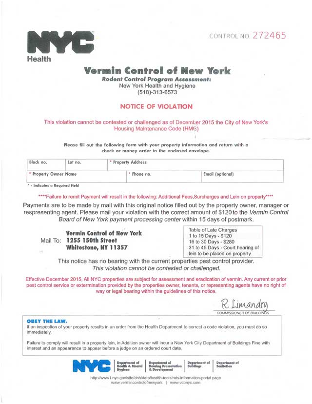 Vermin Control Violation Scam Hits Nyc Gothamist