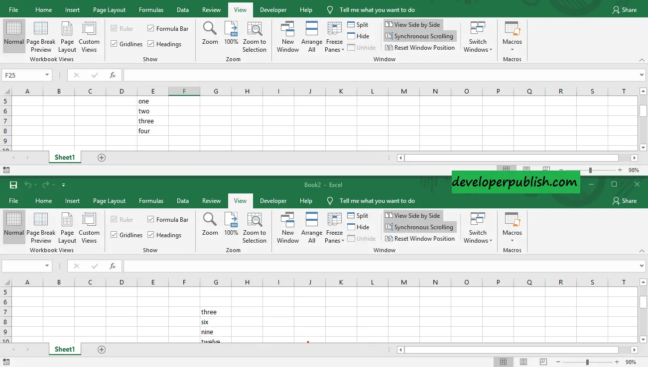 Viewing And Scrolling Multiple Excel Workbooks At The Same Time Exceldemy