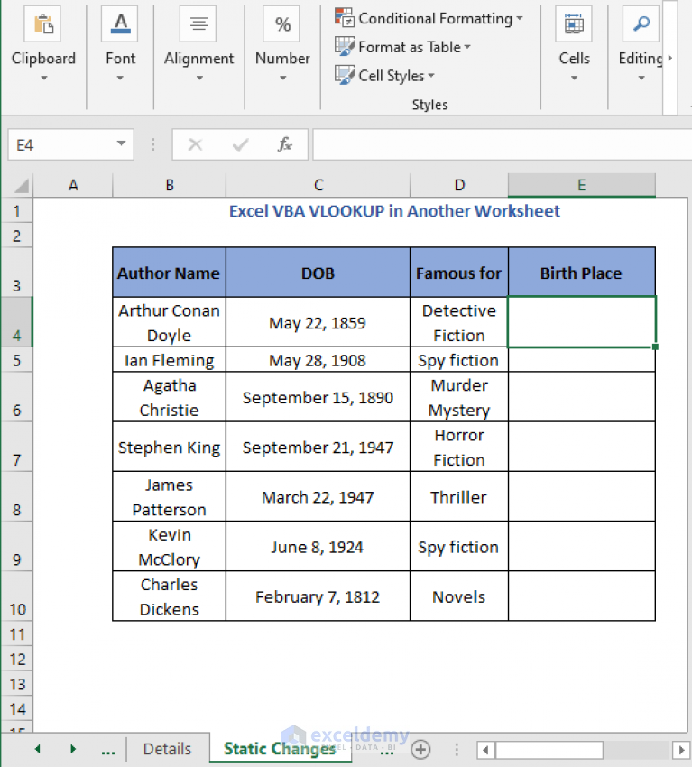 Vlookup In Excel Vba From Another Worksheet