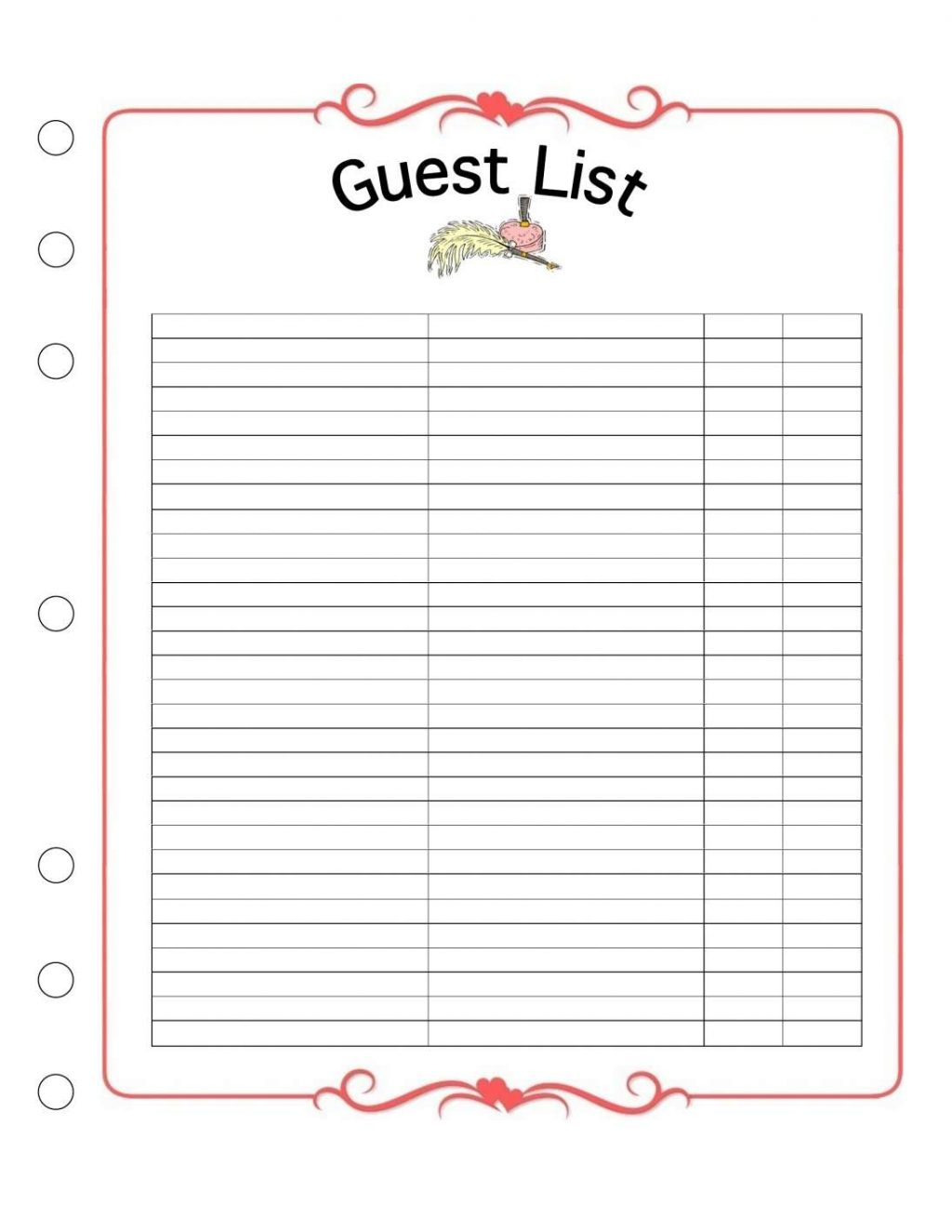 Wedding Invite Spreadsheet Throughout 7 Free Wedding Guest List