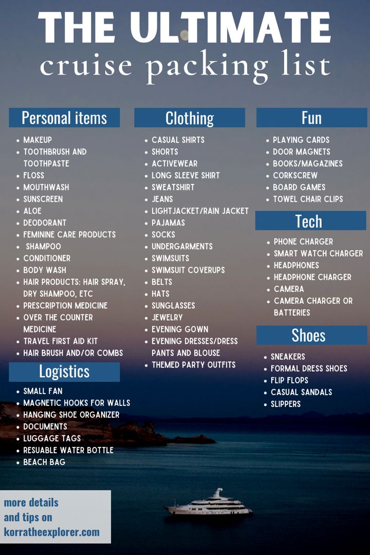 What To Pack For A 7 Day Caribbean Cruise Packing For A Cruise