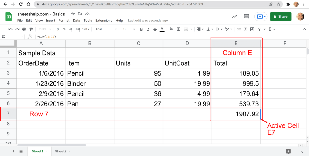 Working With Rows Columns And Cells In Google Sheets Sheets Help